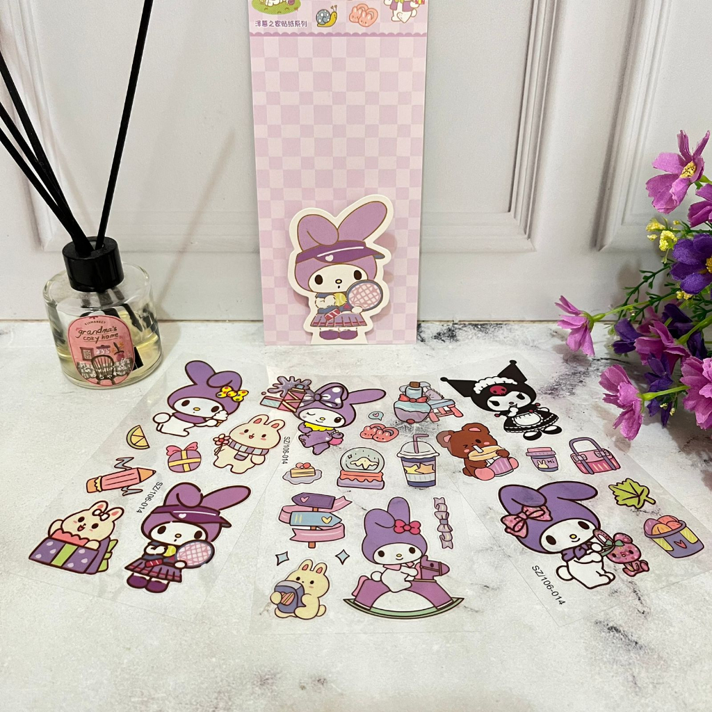 Sticker SANRIO mini Super Murah Lucu SZ-106 isi 3 lembar Favorit Anak / Stiker Sanrio Terlaris Cute Unik / Stationary Sekolah Terbaru bisa Grosir dan COD