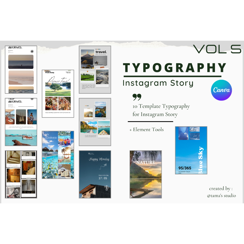 10 Typography Canva Vol 5 Template Instagram Story
