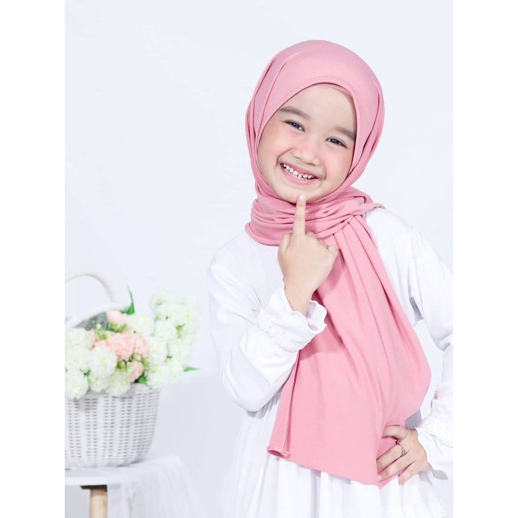 CICI PASHMINA ANAK (JAHIT DAGU) JILBAB INSTAN ANAK 3 - 6 tahun JERSEY PREMIUM (KJI)