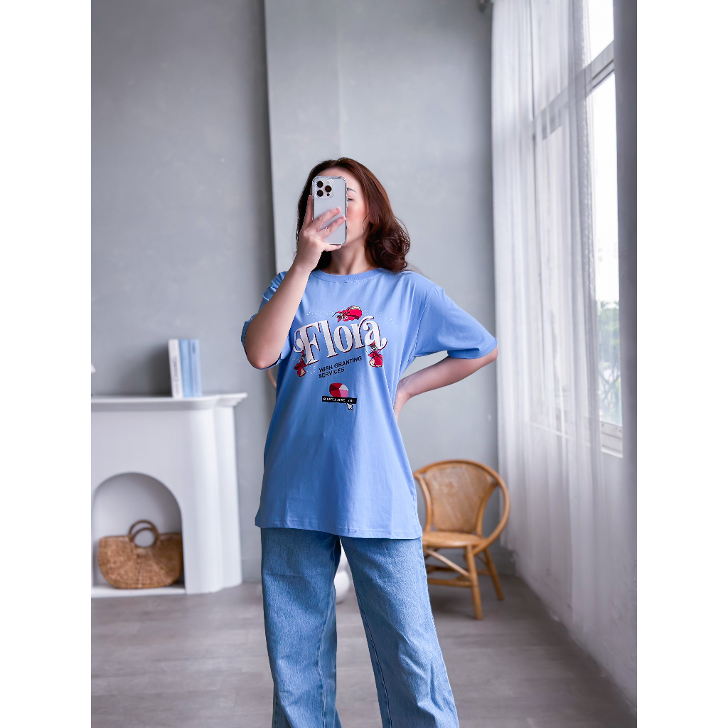 Kaos Oversized Wanita Jumbo Bahan Cotton Combed 30s Kaos Wanita Lengan Pendek