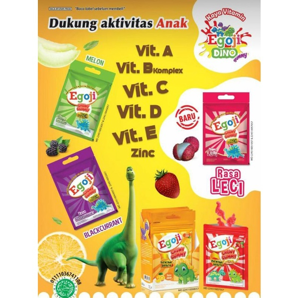 EGOJI CHEWY GUMMY plus Vitamin C - MULTIVITAMIN ANAK Ekstrak Buah Gojiberry - BPOM - SACHET