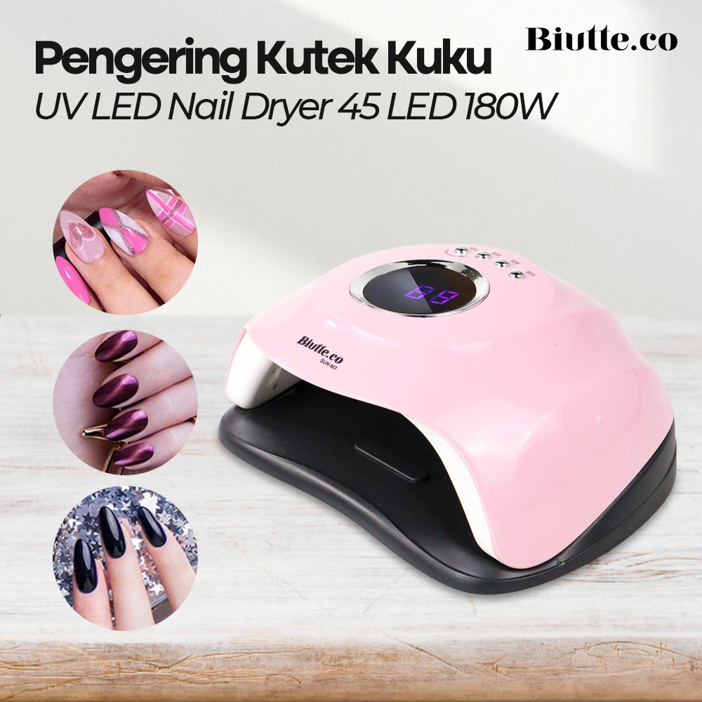 Biutte.co Pengering Kutek Kuku UV 45LED 180W Nail Dryer super cepat kering