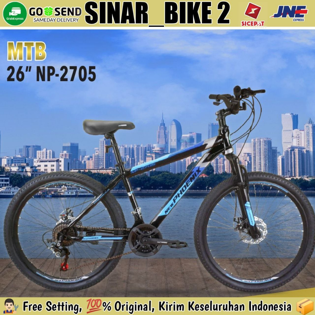 Sepeda Gunung MTB PHOENIX NP-2705 Ukuran 24 &amp; 26 Inch 21 Speed Rem Cakram