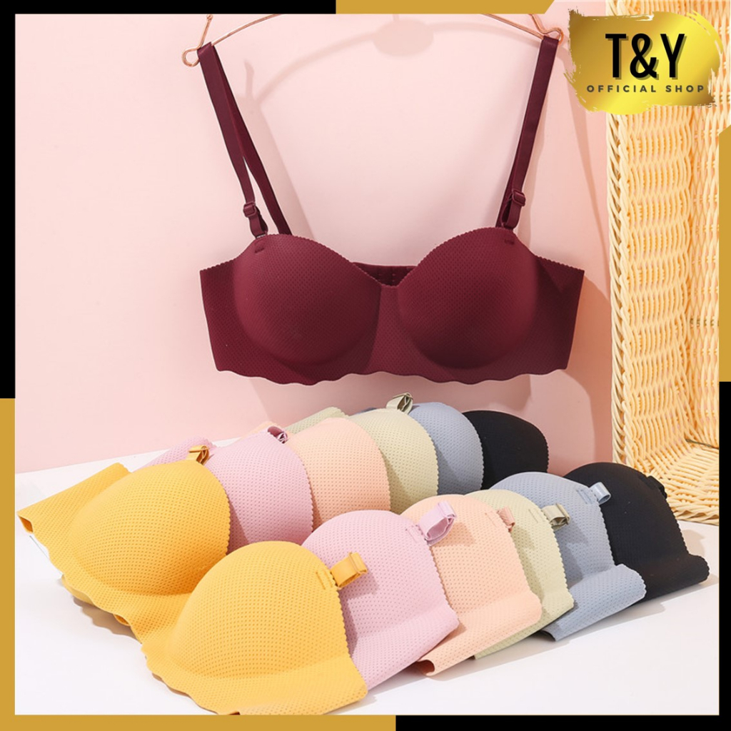 T&amp;Y Bra Wanita Busa Grid Tebal 6806 BH Sport Push Up Senam Zumba Jogging Yoga Pakaian Dalam Wanita Fashion Elastis Tanpa Kawat Kekinian Murah Import