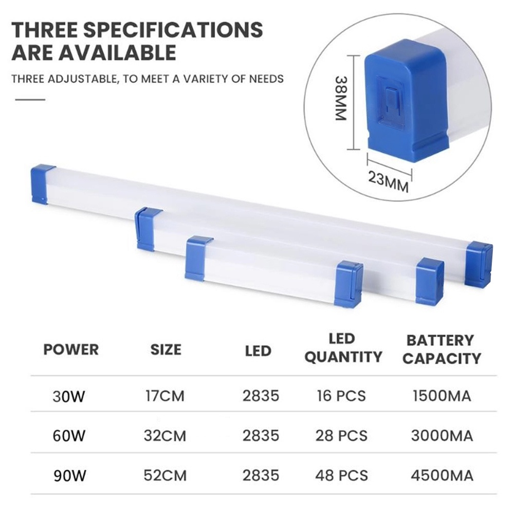 vibox lampu neon led panjang T7 usb bolam let portable emergency lamp darurat mati lampu lid terang untuk kemping outdoor dan belajar sistem cas bisa pakai powerbank BY SMOLL