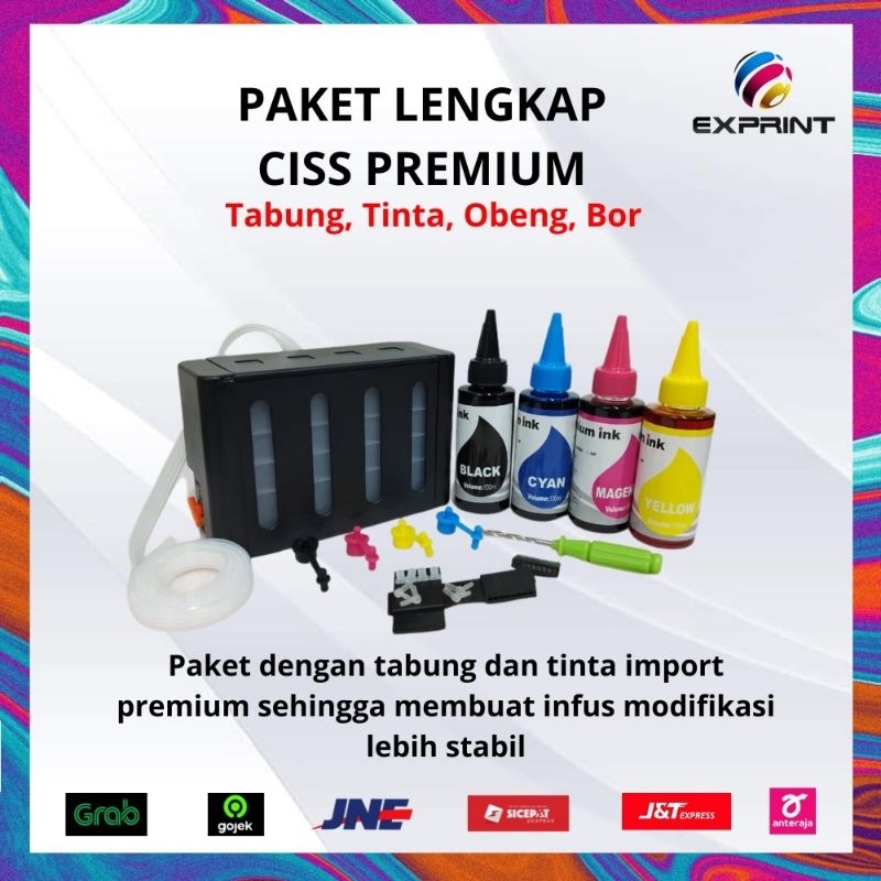 Tabung Infus Printer Box+Tinta Premium 4 warna