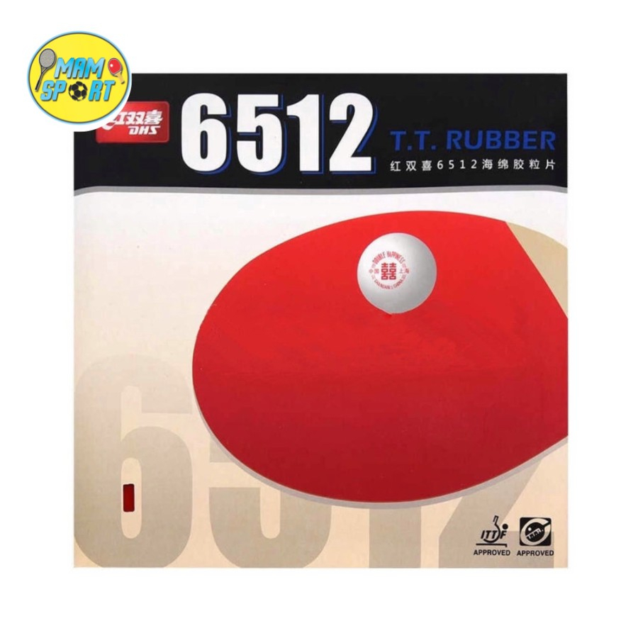 Karet rubber bet tenis meja pingpong DHS 6512 Original