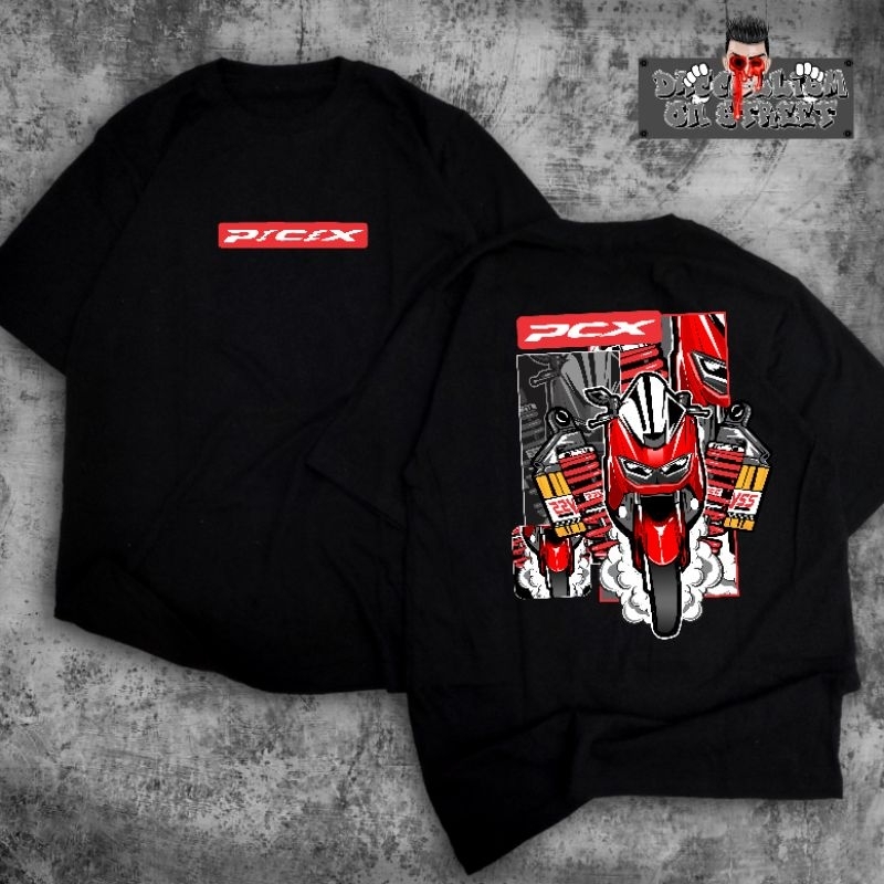T-SHIRT HONDA PCX, KAOS DISTRO PCX ORIGINAL,  KAOS DISTRO PCX FUL DESAIN,  KAOS DISTRO PCX MODIFIKAS