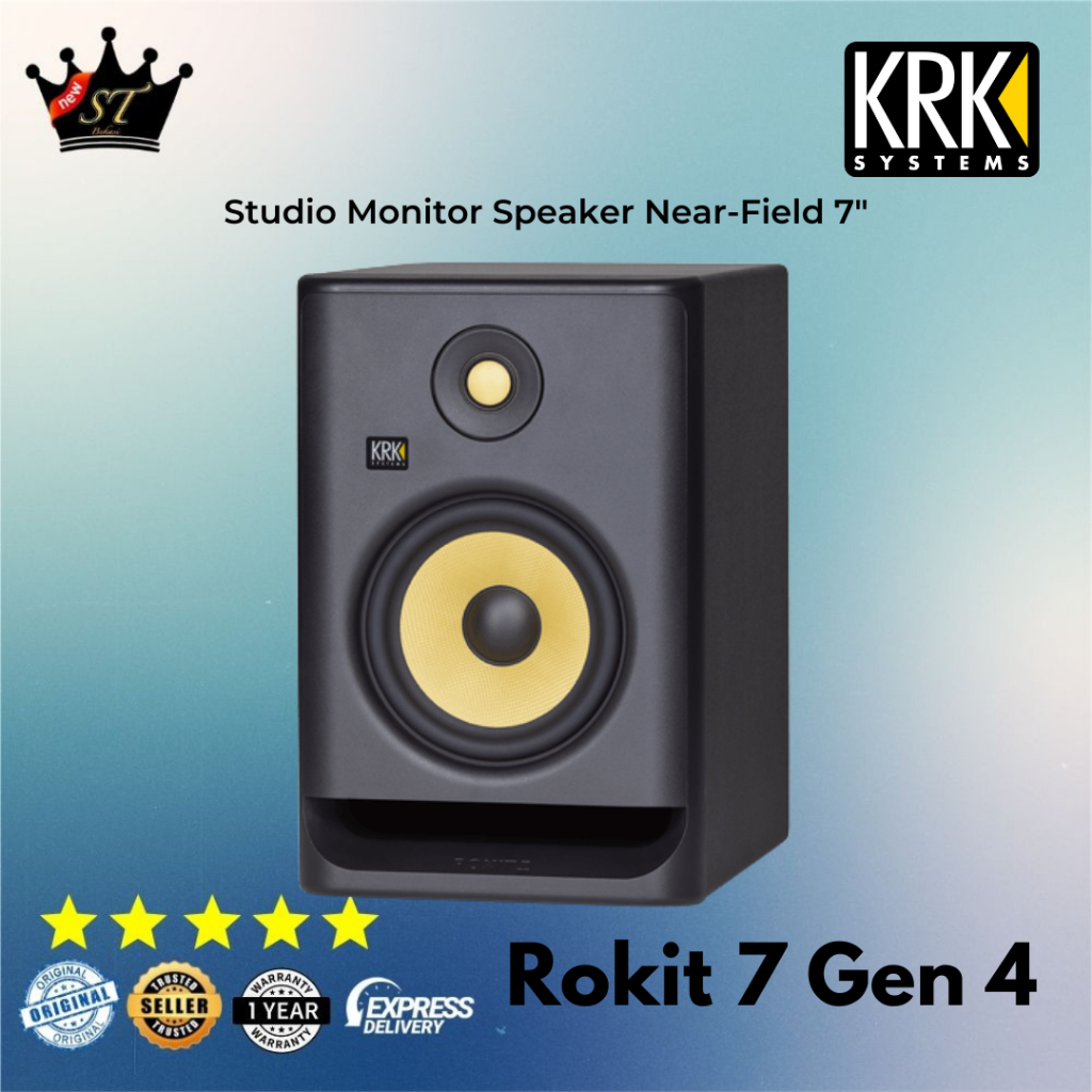 KRK Rokit 7 G4 RP7G4 Active Speaker Monitor Aktif Studio Flat Rekaman 7" 7 Inch