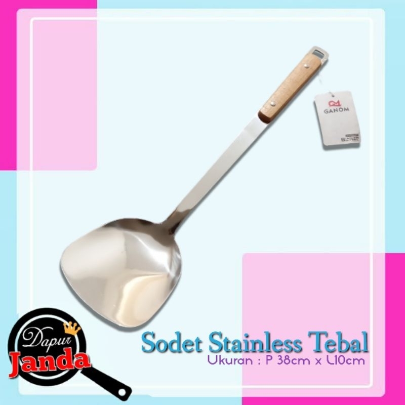 Spatula Stainless Tebal / Sodet Sutil Masak Stainless Besar