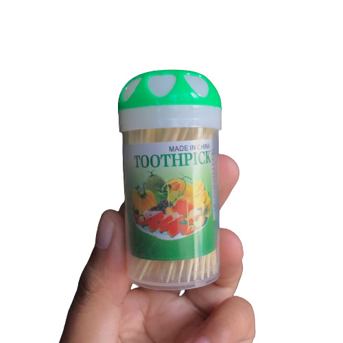 Tusuk Gigi Tabung Toothpick / Tusuk buah dan  kue / Tusuk gigi Bambu wadah kemasan mika tabung