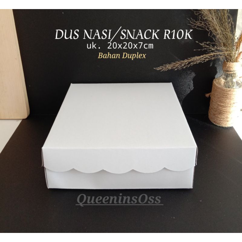 

(25pcs)Dus Nasi R10K / Dus Snack 20x20x7cm/ Dus Makanan/Dus Serbaguna Putih polos/Dus Hajatan