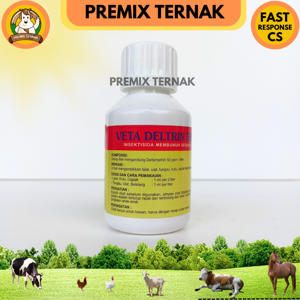 VETA DELTRIN 100 Ml - Obat pembasmi lalat dan larva lalat serta serangga lainnya - Obat Caplak kutu pinjal dan lalat