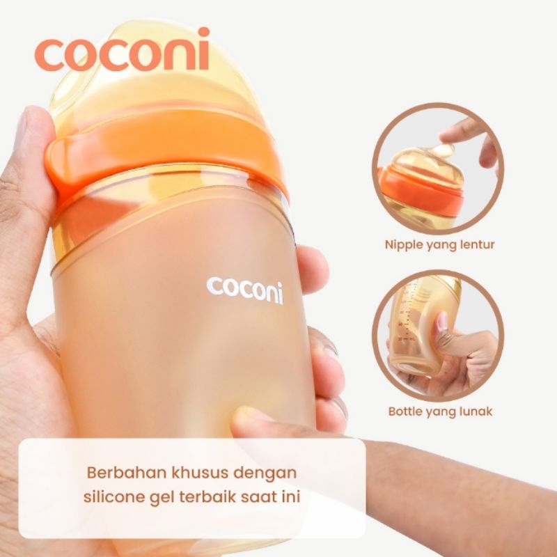 Coconi Ultra Wide Neck Baby Silicone Bottle 150ml / 250ml Botol Dot Susu Bayi