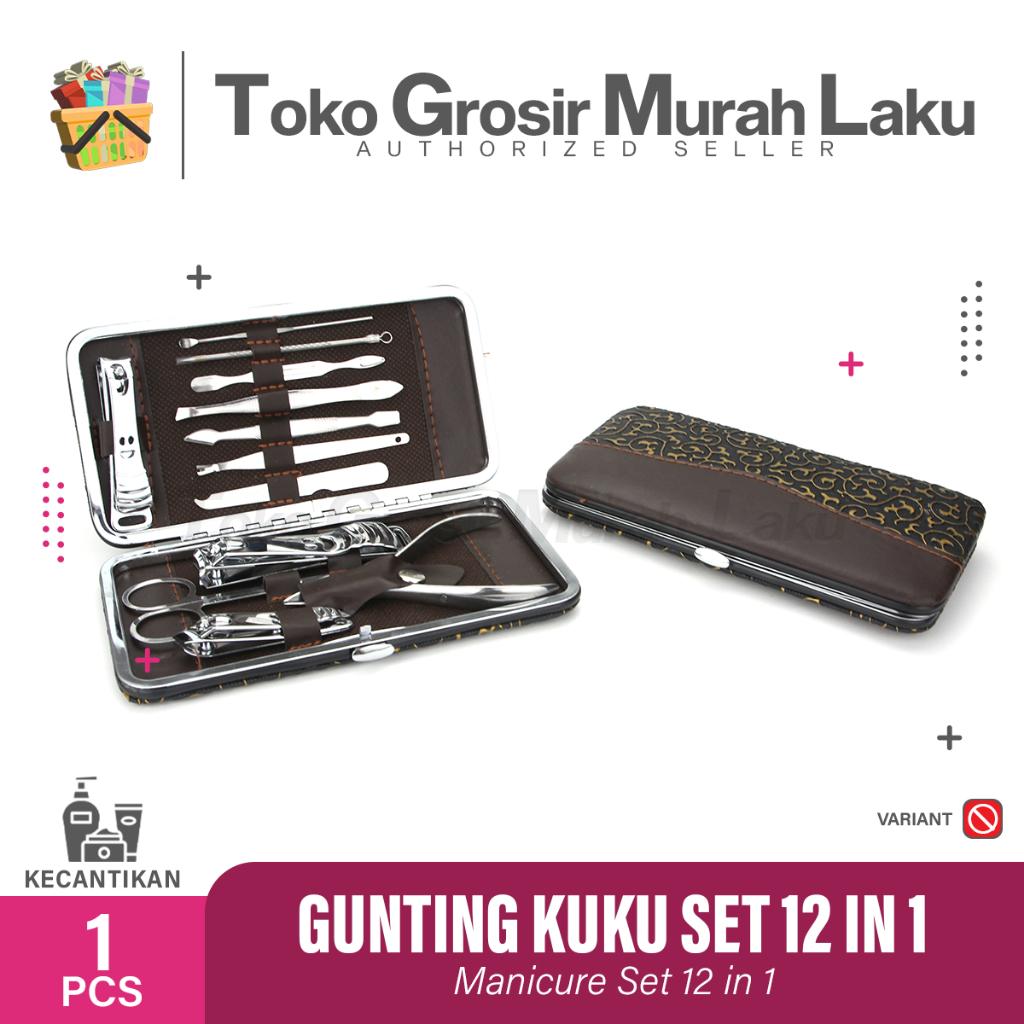 NAIL ART ALAT MANICURE PEDICURE SET PERAWATAN KULIT GUNTING KUKU 12pcs