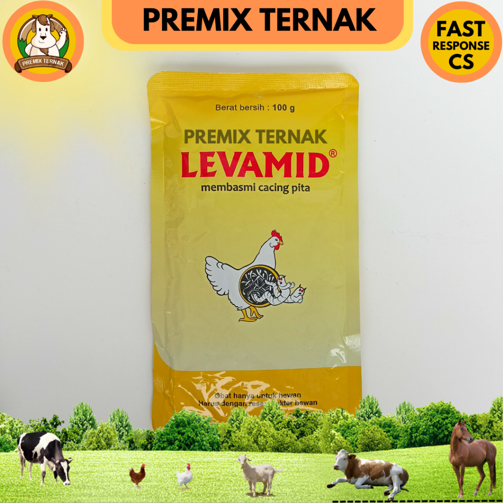 LEVAMID 100 gram - Obat Cacing Pita Gilik Ayam Burung Unggas Hewan - Like Veta Levasol