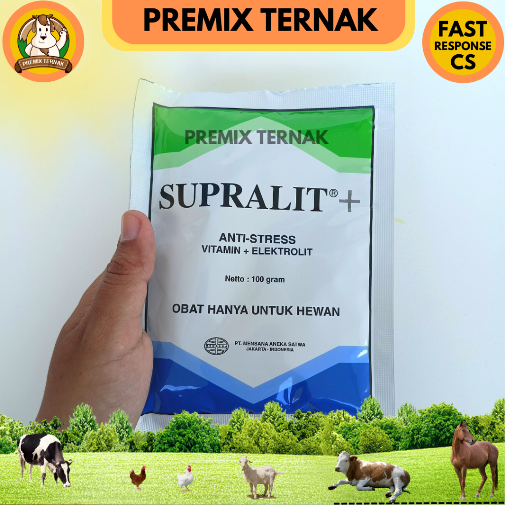 SUPRALIT PLUS 100 gram - Vitamin anti stress pada ayam petelur pedaging broiler layer unggas - Vitamin ayam