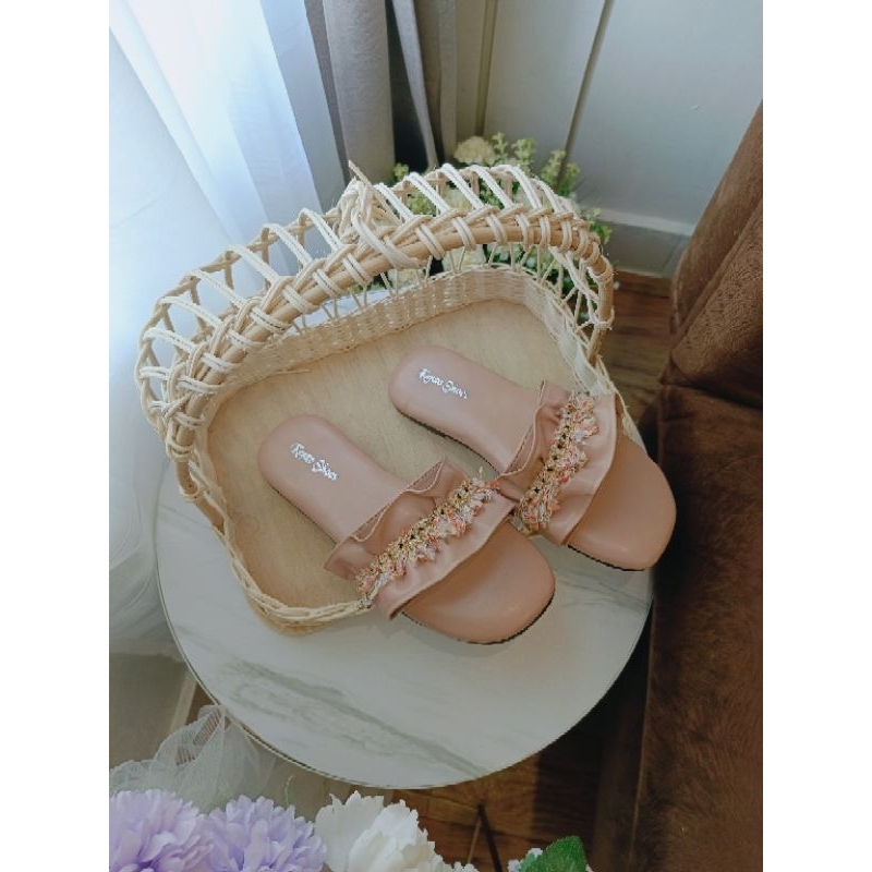 SANDAL WANITA BERBUSA TEPLEK - SEPATU WANITA IMPORT TEPLEK