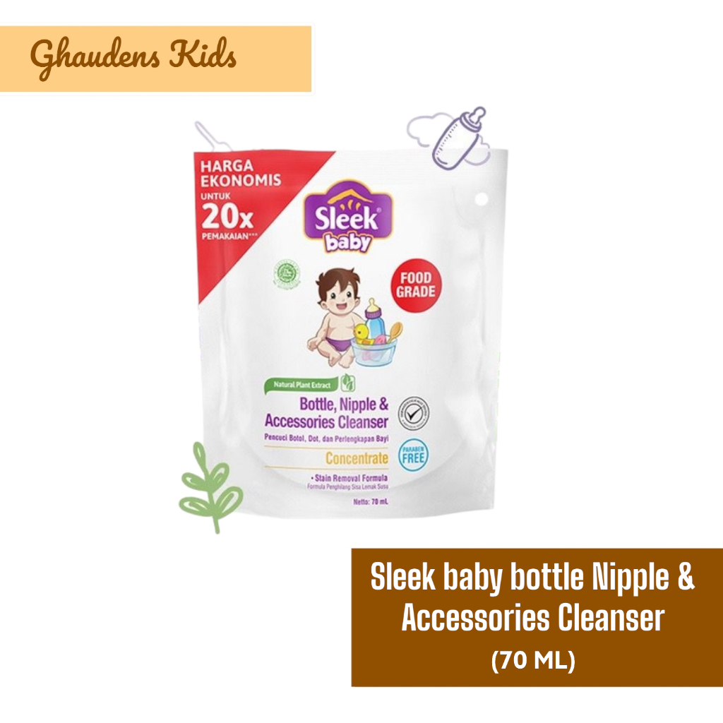 Sleek Baby Bottle Nipple &amp; Accessories Cleanser 70ml/Sabun Cuci Botol Bayi