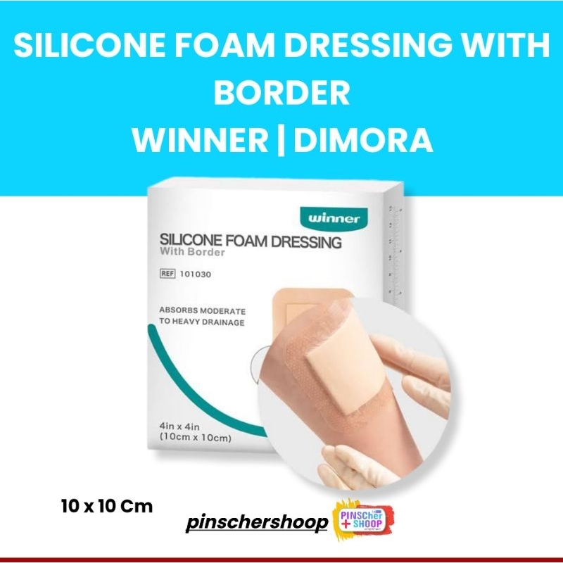 Winner Silicone Foam Dressing With Border 10 x 10 Cm - Pcs
