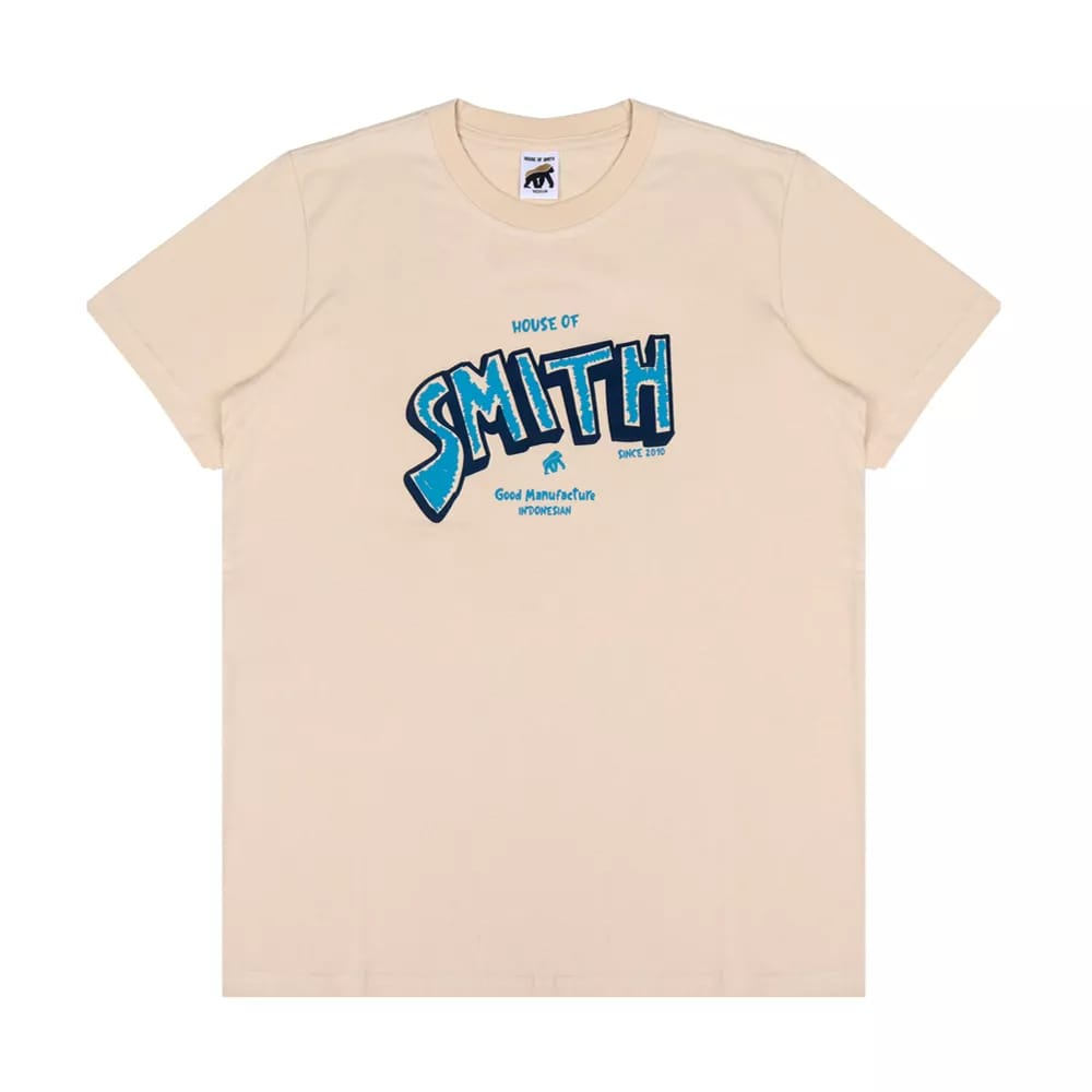 House of Smith T-shirt - Smiart Cream -  Kaos Pria distro original House Of Smith catton combet 30s