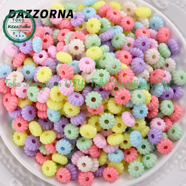 50 Pcs Manik Mote Stoper Garis 8mm Pastel Mini