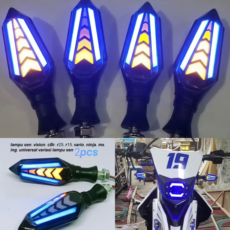 PROMO Sein Running Lampu Sen Running LED 2 Sisi 2 Mode Universal Semua Motor Bisa