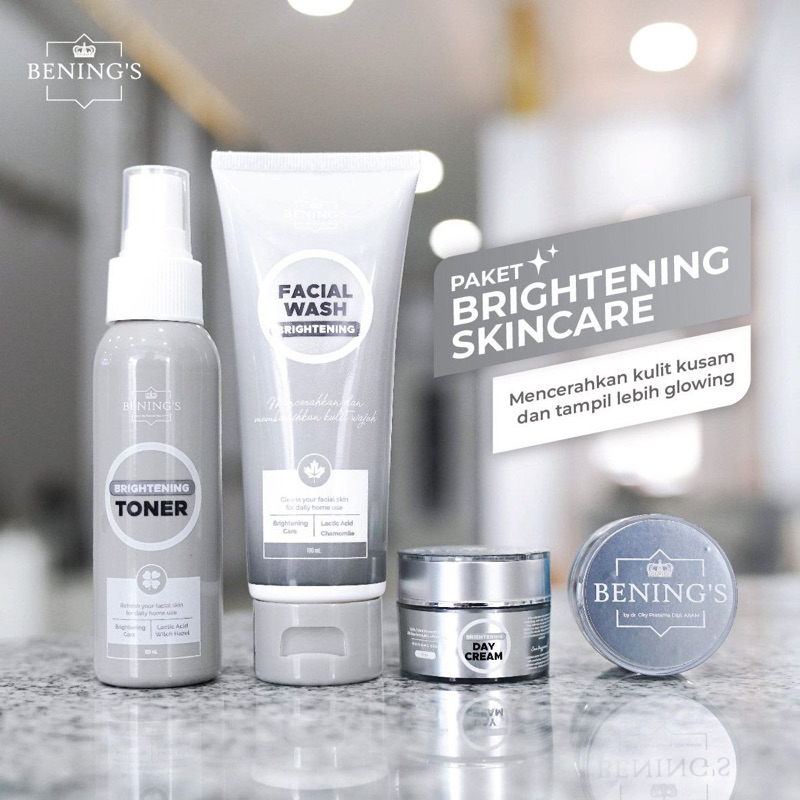 BRIGHTENING SKINCARE (FULL BPOM) DR. OKY PRATAMA | BENING CLINIC | PAKETAN PENCERAH DAN GLOWING