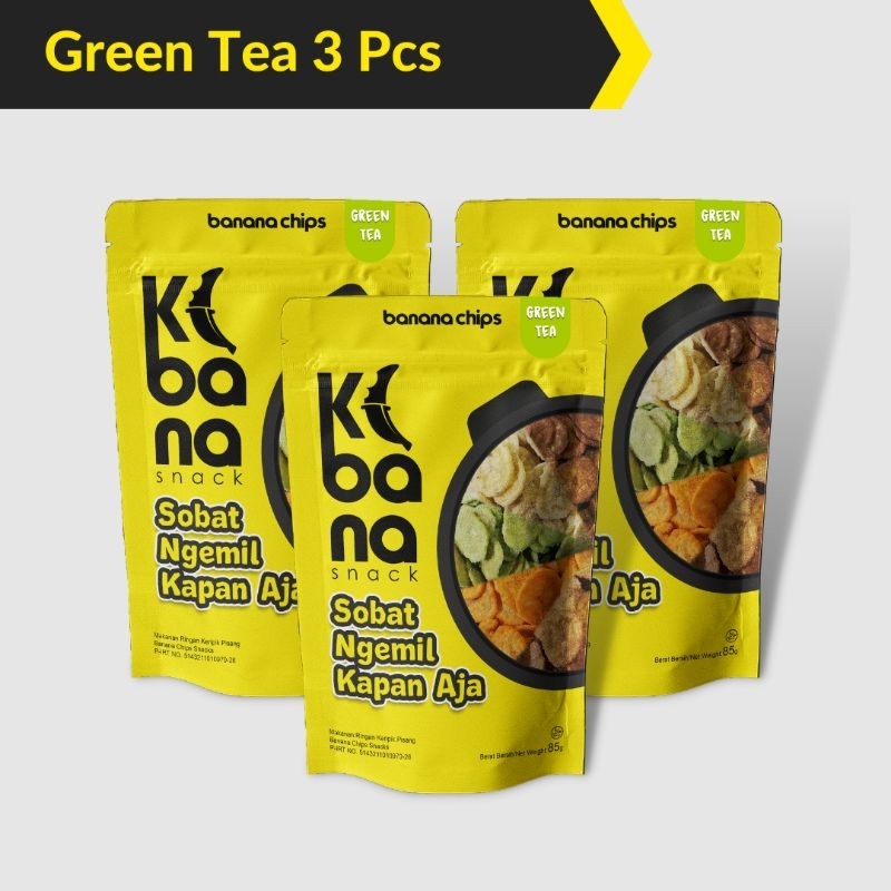 

KERIPIK PISANG KIBANA 3 PCS - BANANA CHIPS VARIAN RASA GREEN TEA