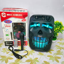 SPEAKER BLUETOOTH KARAOKE KIMISO 7801 MINI 6'5 inch BONUS Micrphone dan Remote
