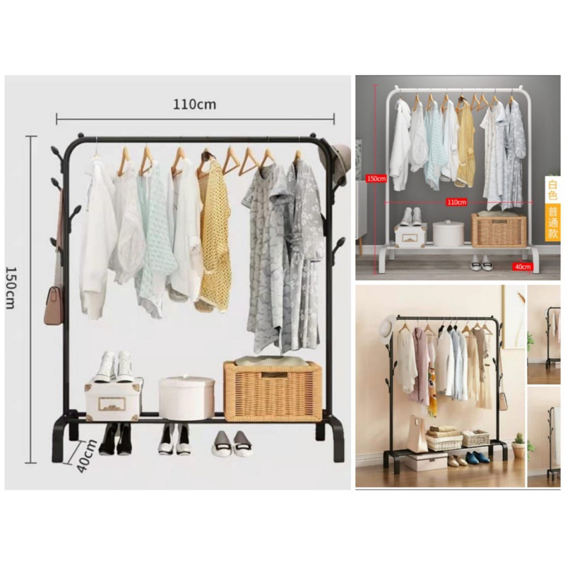 Stand Hanger Single Gantungan baju besi 110cm