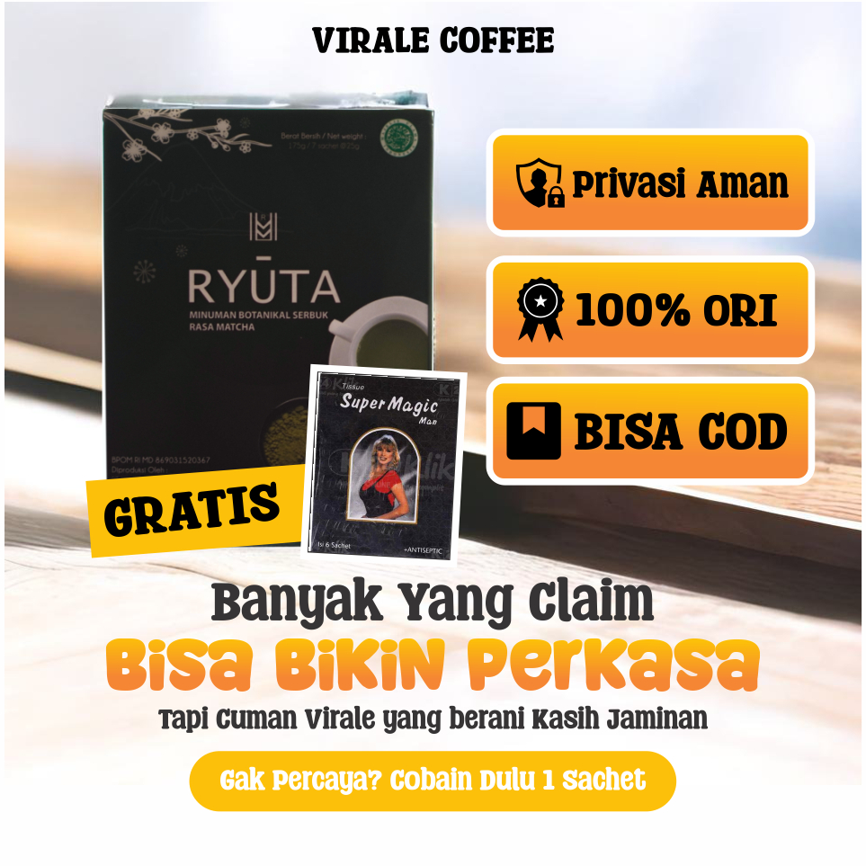 RYUTA Obat Kuat Pria Tahan Lama Sex Teh Penambah Stamina Pria Dewasa Minuman Herbal Ampuh Atasi Lema