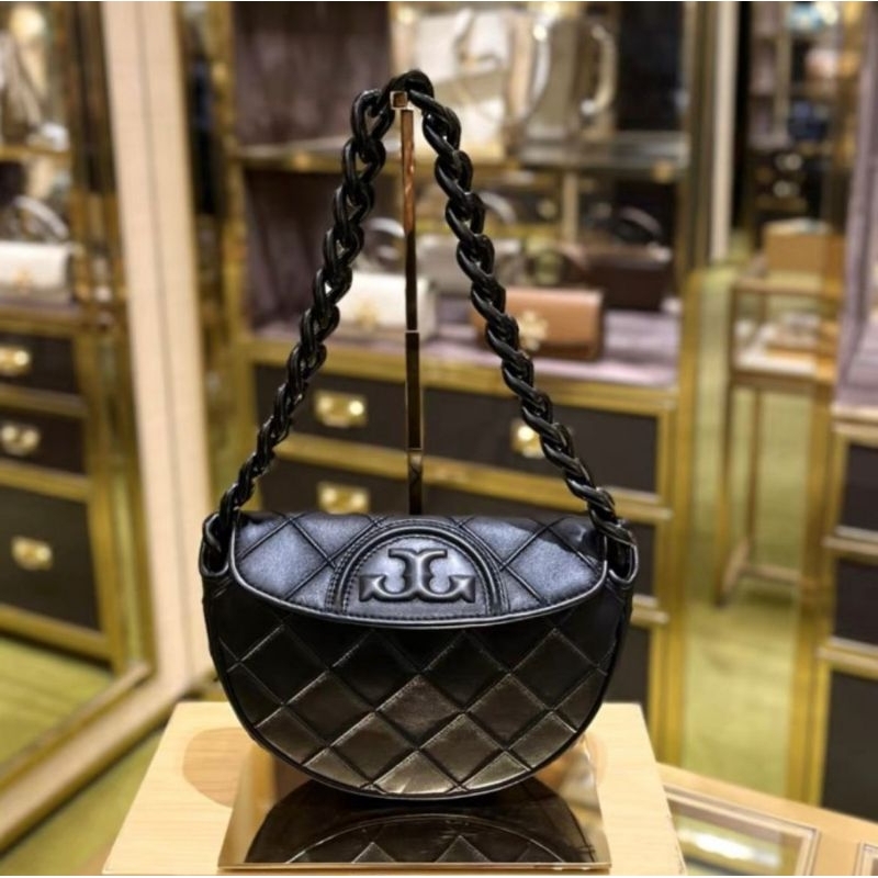 Tory Burch Fleming Crescent In Black - ORIGINAL 100%