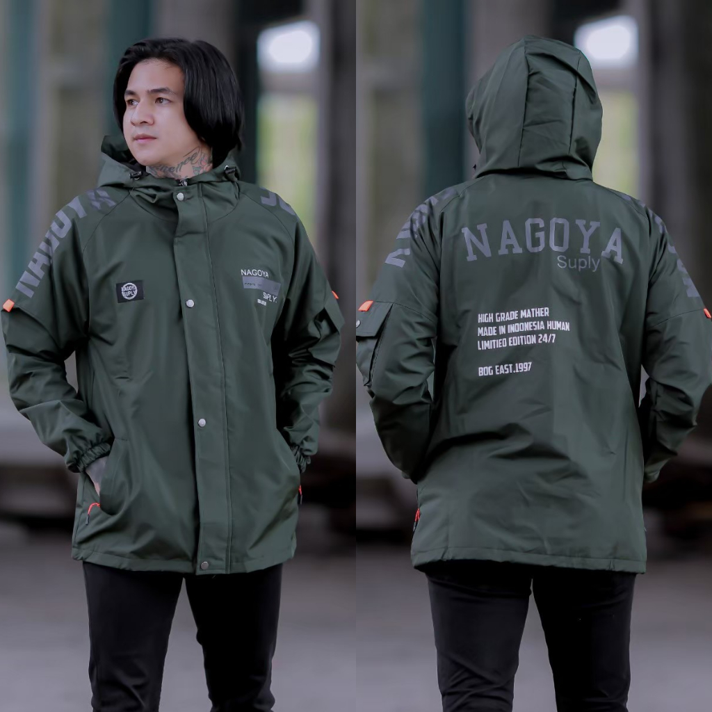 Jaket Pria dan Wanita Kasual Parasut Motif Sablon Distro Keren Cowok Cewek Original Nagoya Supply