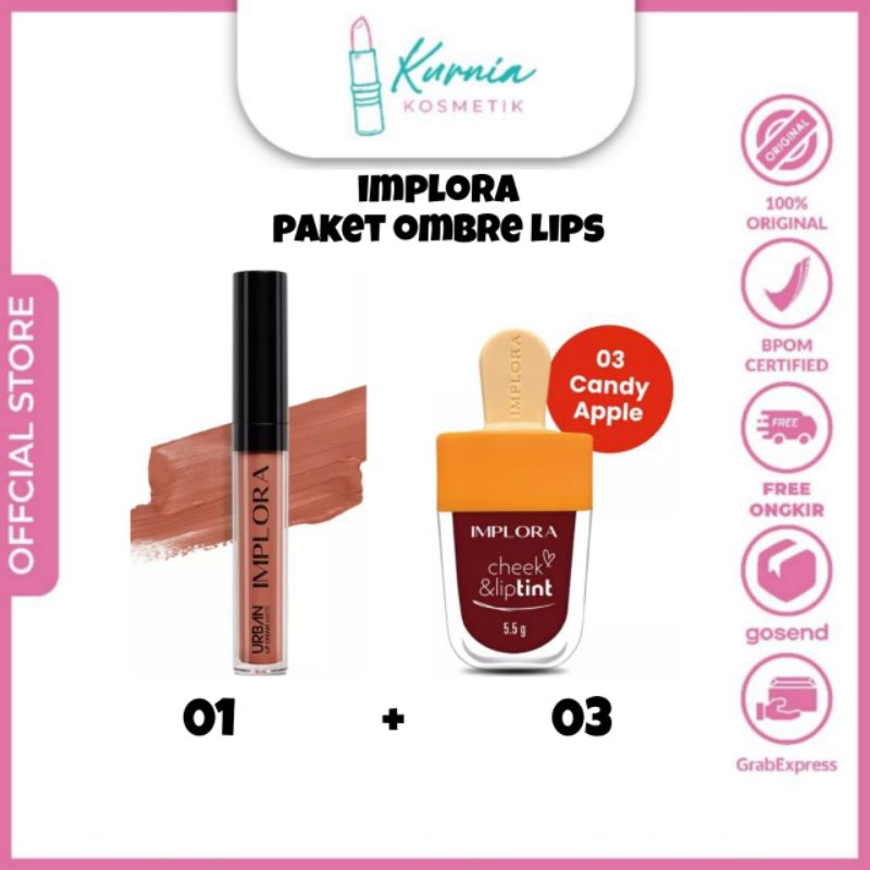 IMPLORA PAKET LIPS OMBRE PAKET LIPCREAM