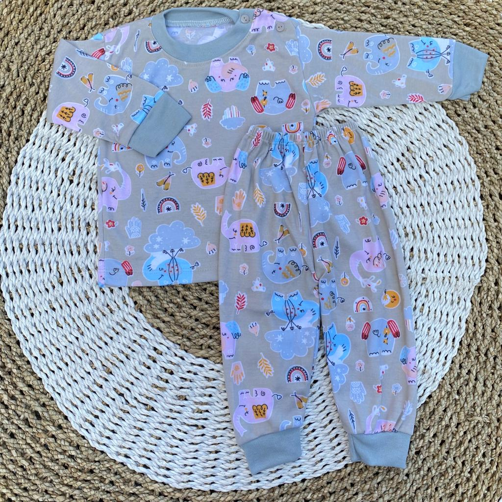 Setelan kaos oblong bayi piyama bayi 3-12bulan fullprinting ASYAM BABY