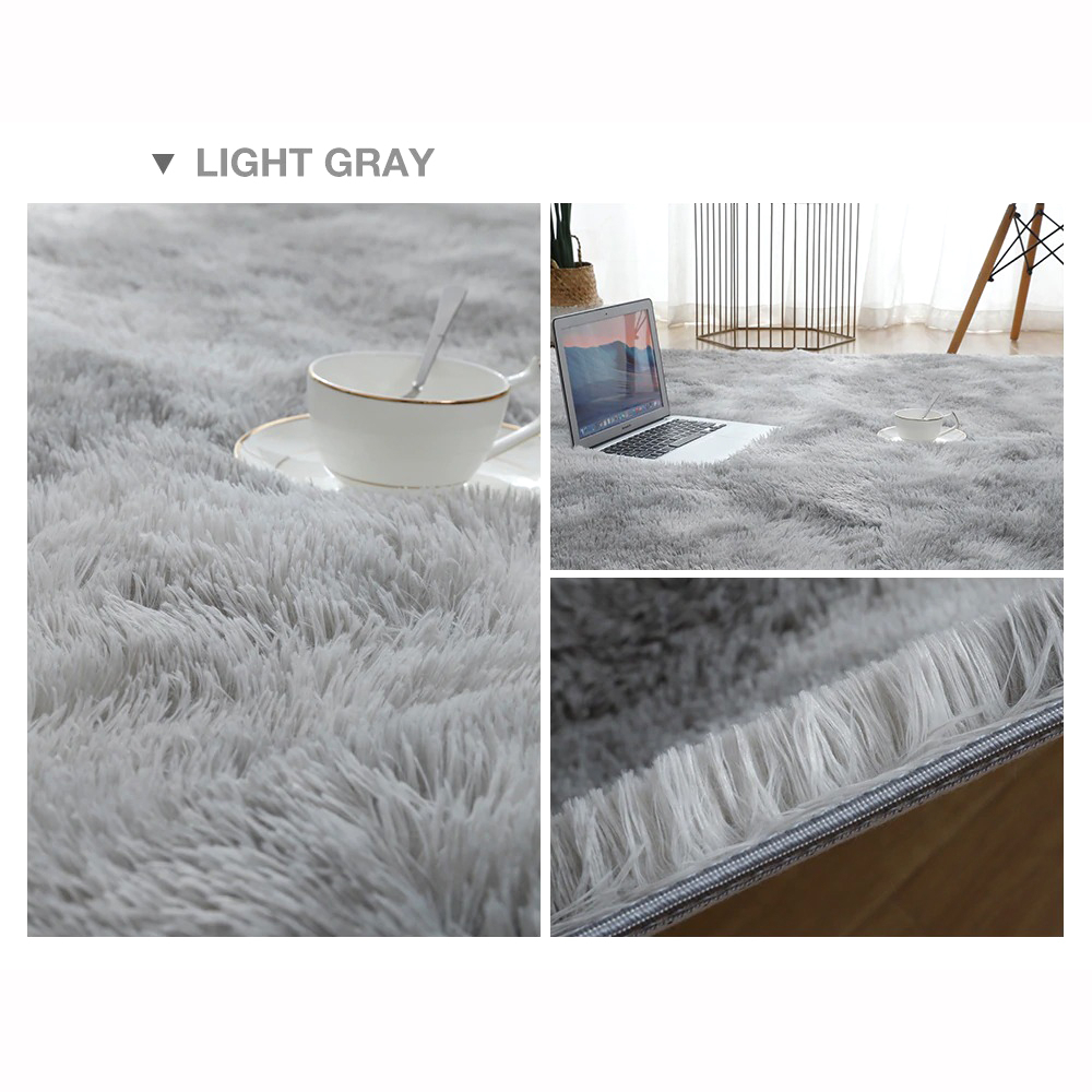 Karpet Bulu Dresshomee 160 x 200 CM Fluffy Floor Carpet Rug - Gray