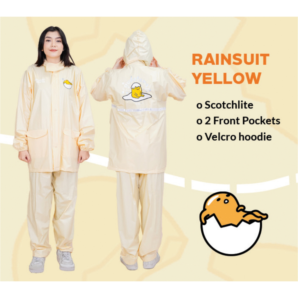 Jas Hujan Setelan Jaket + Celana GUDETAMA - Elephant Brand - Sanrio License