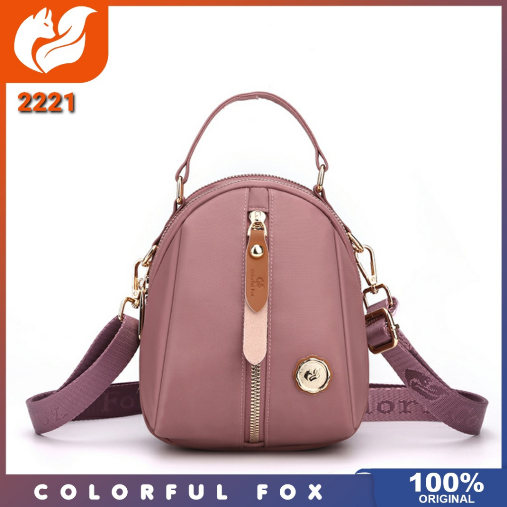 Colorful fox ori - Tas selempang wanita Colorful Fox 2221 nilon anti air tas selempang remaja