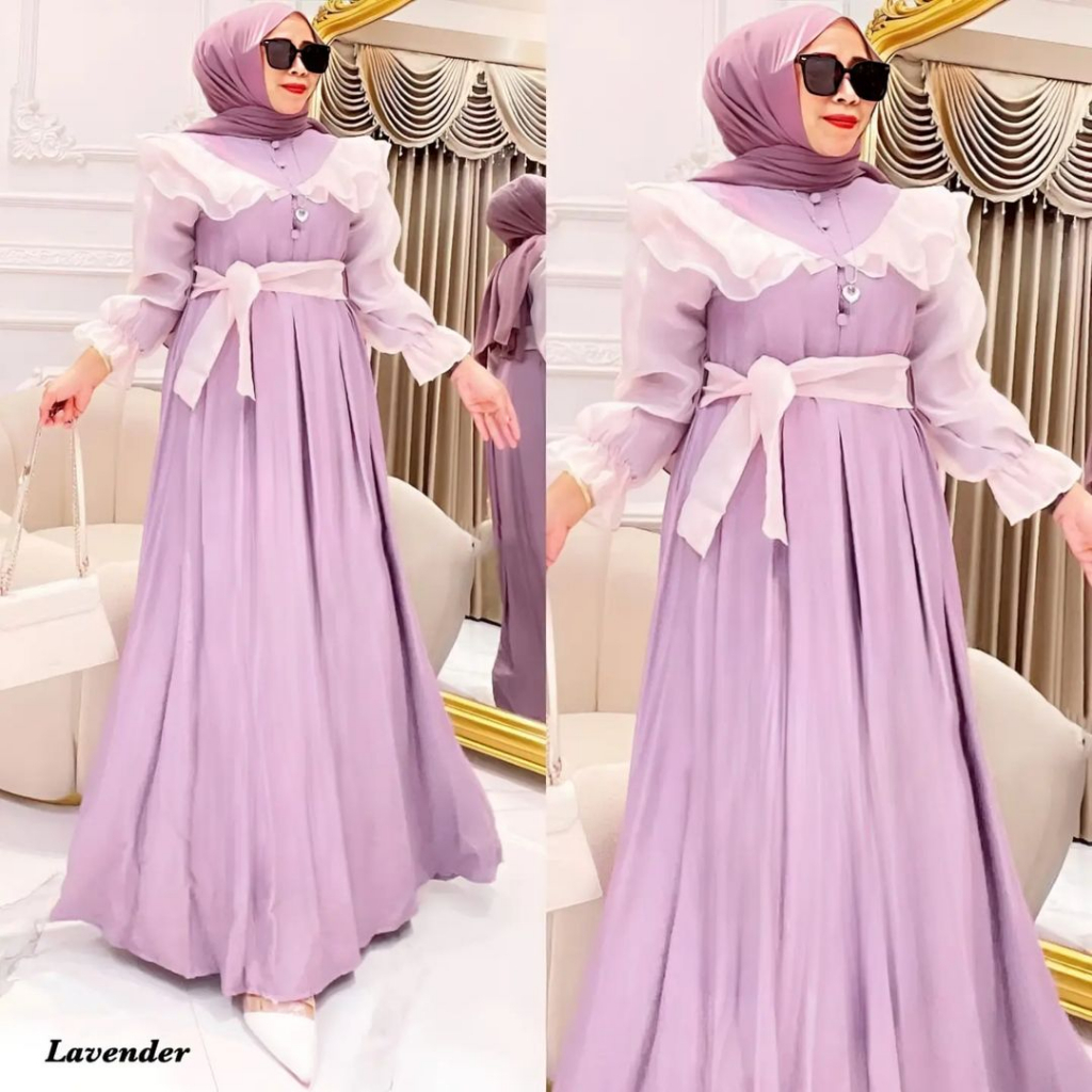 GAMIS WANITA SHELLA DRESS BAHAN LINEN MIX ORGANZA LD 100 - 120 CM PB 140 CM PT 55 CM UKURAN M L XL XXL GAMIS WANITA TERBARU 2023 KEKINIAN DRESS WANITA MUSLIM MODERN MAXY DRESS WANITA JUMBO DRESS LINEN FASHION MUSLIM WANITA