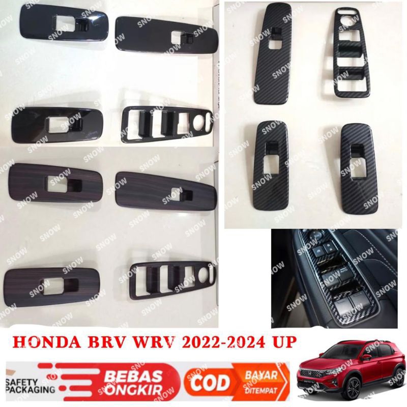 Panel Power Window Armrest Honda BRV WRV 2022 2023 2024 UP Hitam Wood Carbon