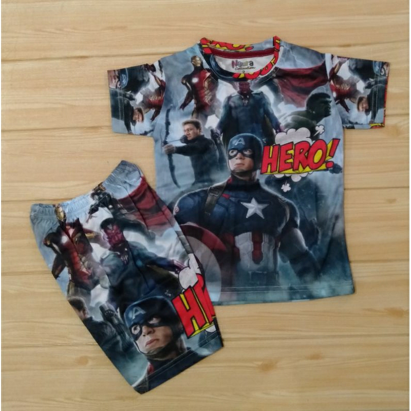 (COD) STELAN KAOS ANAK USIA 2-5 TAHUN (PILIH SUPER HERO)