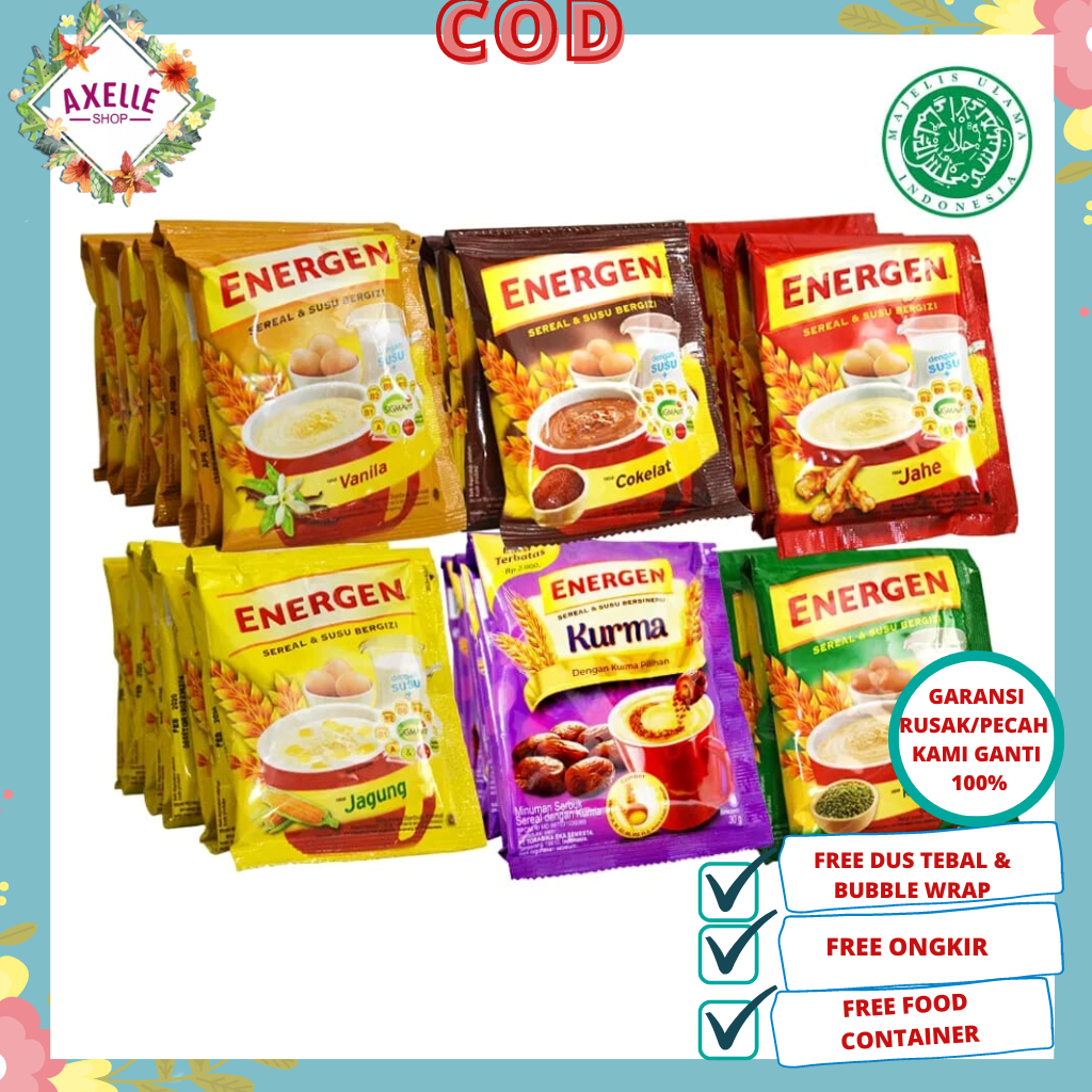 

ENERGEN SEREAL / ENERGEN RENCENG / ENERGEN KURMA / ENERGEN JAHE VANILA KACANGHJAU