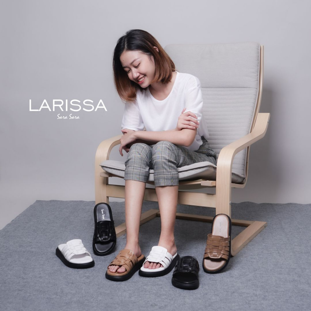 Sara Sara LARISSA Sandal Flat Wanita sendal selop tinggi sandal empuk terbaru