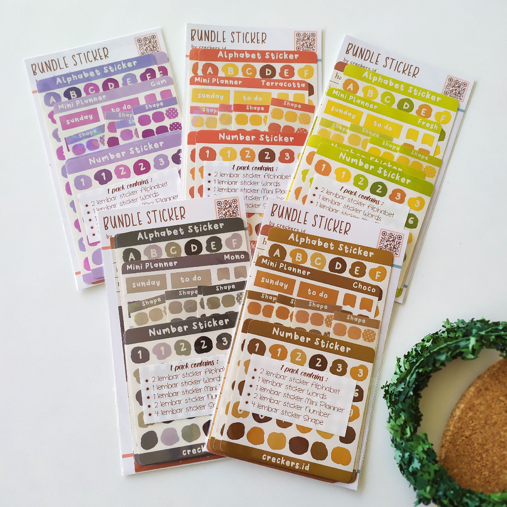 

[creckers.id] BUNDLE Sticker Alphabet Number Words Sticker Dekorasi Warna MURAH
