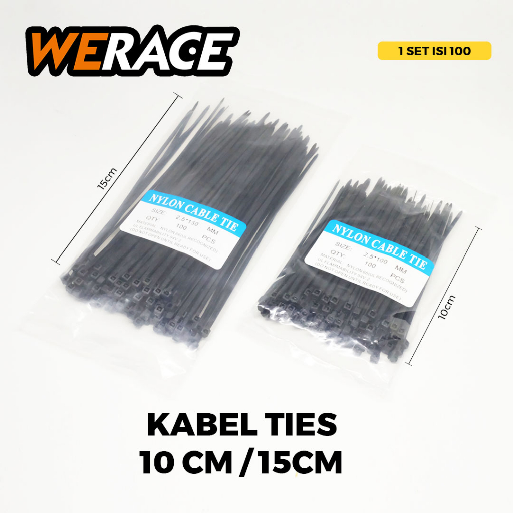 KABEL TIES TALI TIES NYLON HITAM 2.5MM 10CM / 15CM TEBAL DAN KUAT SERBAGUNA