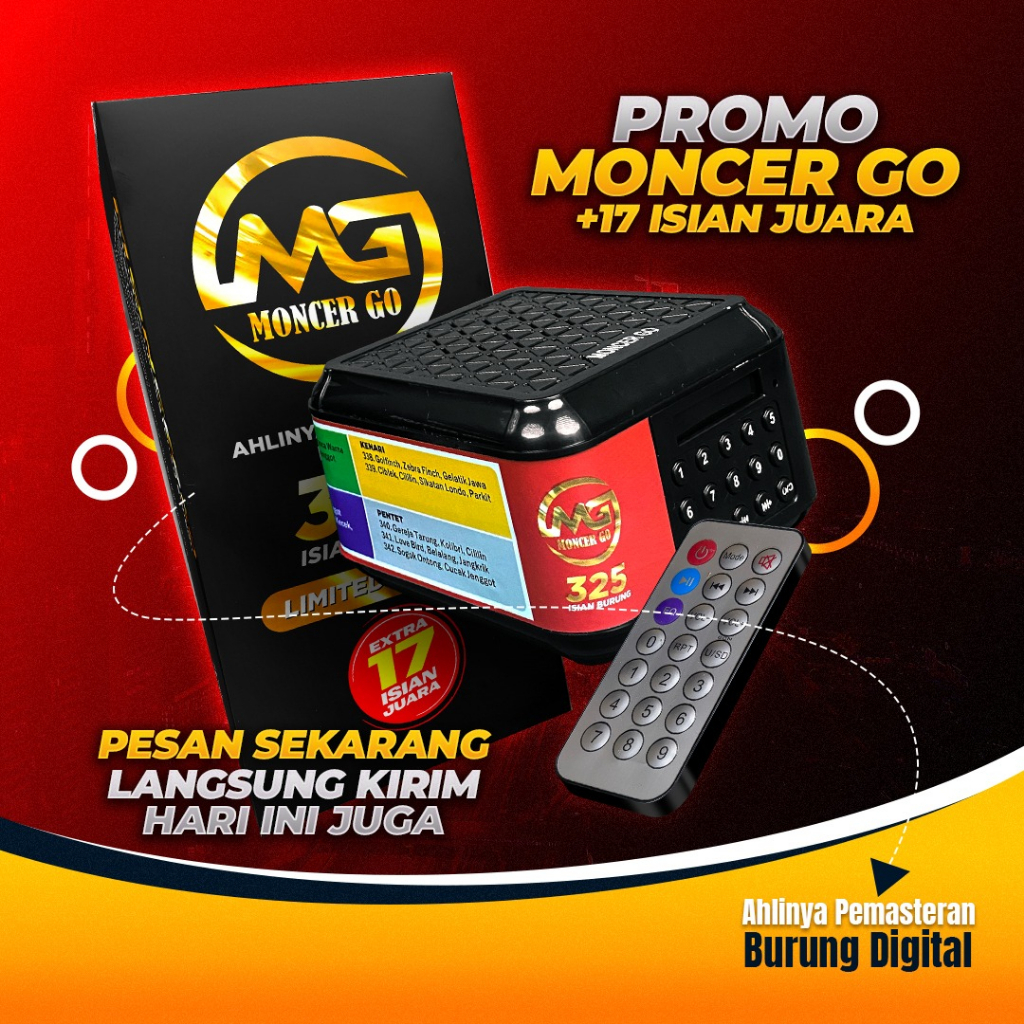 Speaker Masteran Burung MP3 Moncer Go Isian 342 Suara Burung Jawara