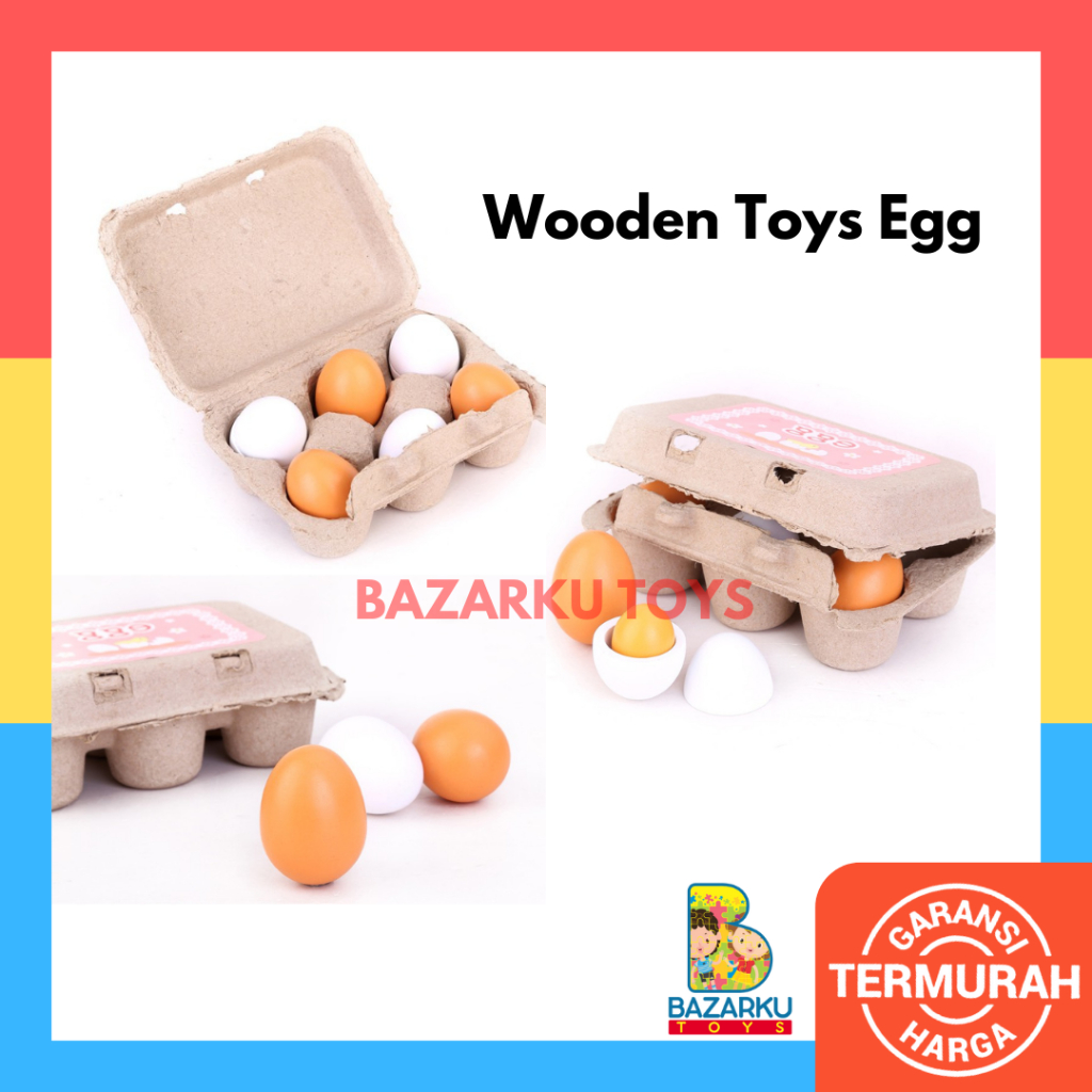 Wodden Toys Mini Egg Mainan Telur Mainan Anak Perempuan Mainan Masak Masakan Kayu Mainan Telur Kayu