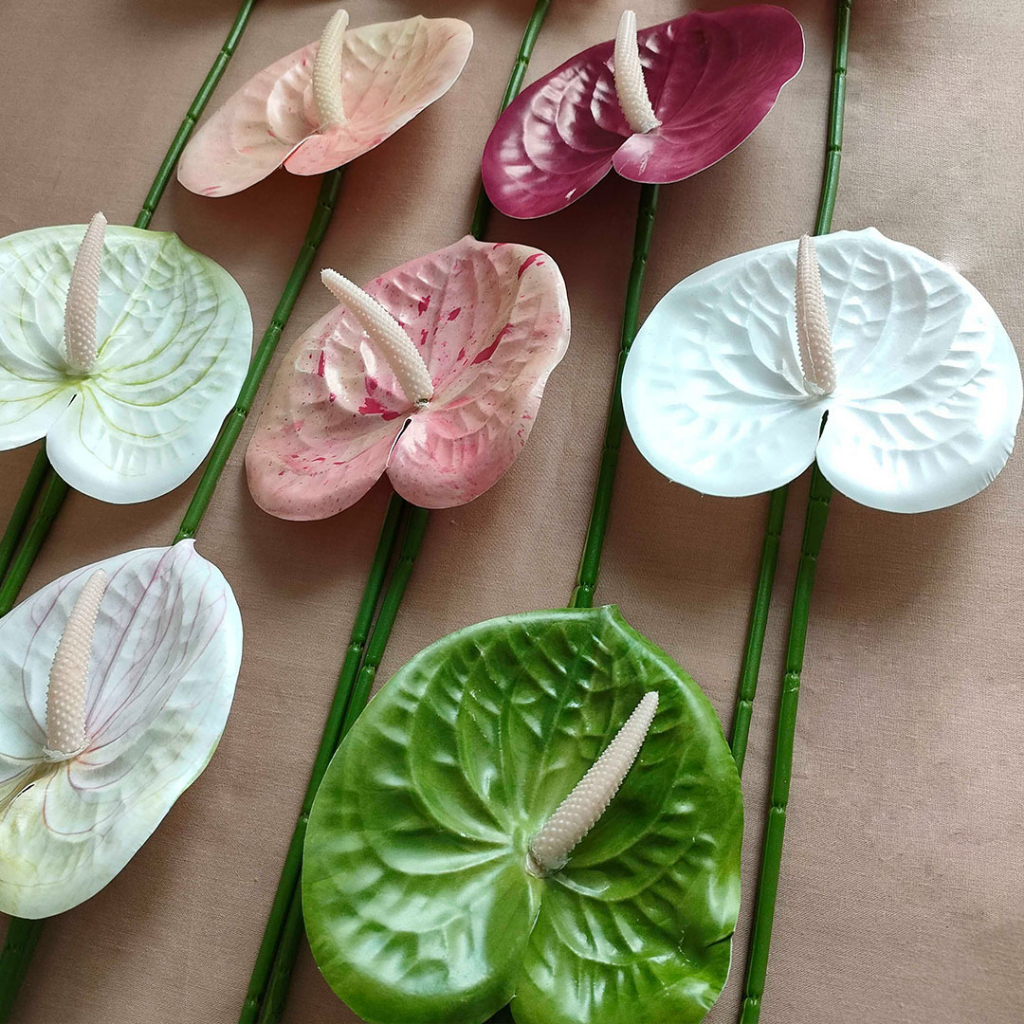 Artificial Anthurium Bunga Kuping Gajah Premium Dekorasi Wedding Bunga Plastik Buatan Palsu Hiasan Dekorasi Pernikahan Pelaminan