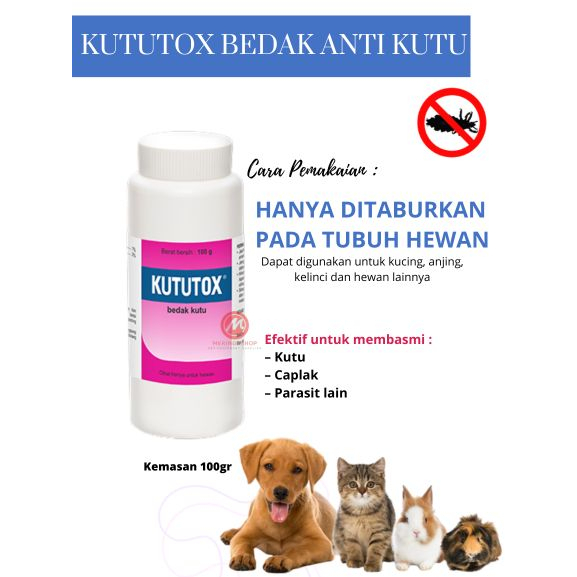 BEDAK KUTU/ OBAT KUTU HEWAN ANJING KUCING KELINCI MERK KUTUTOX